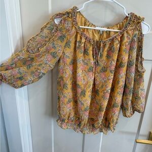Max Studio Yellow Floral Blouse